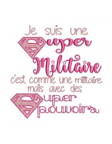 Motif de broderie une super militaire