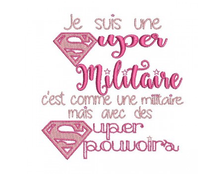 Motif de broderie une super militaire