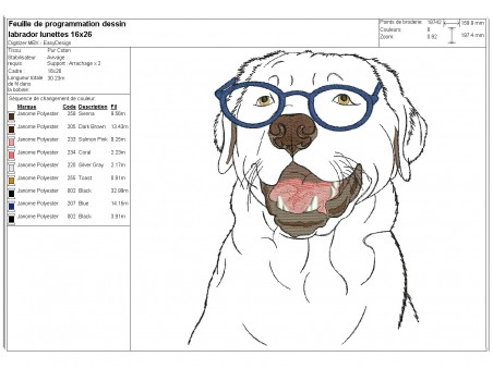 Instant download machine embroidery  dachshund with glasses