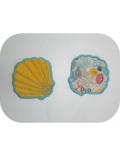 Motif de broderie machine  lingettes coquille Saint Jacques en ITH