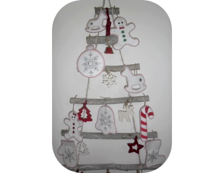 Motif de broderie machine moufle  de Noël  ITH