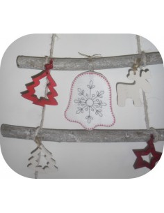 Motif de broderie machine cloche de Noël  ITH