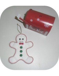 Motif de broderie machine  pain d'épice  de Noël  ITH