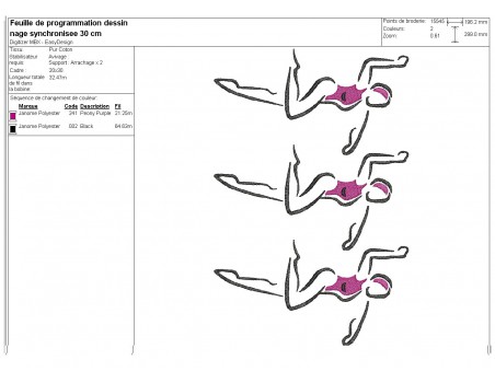 Embroidery design text I can not synchronized swimming