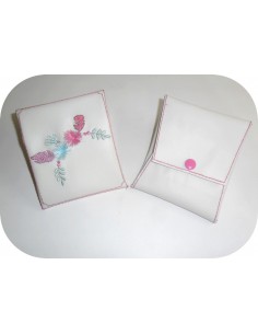 Motif de broderie machine  étui pochette Boho  pour masque ITH