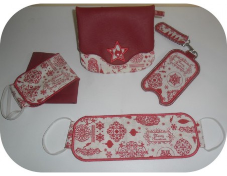 Motif de broderie machine  masque de protection forme asiatique  ITH