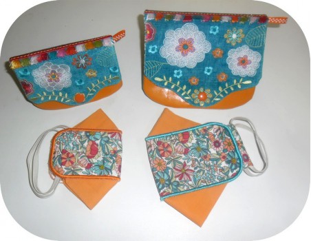 Motif de broderie machine  pochette Bohème pour masque ITH