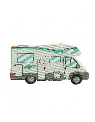 Motif de broderie machine  camping car