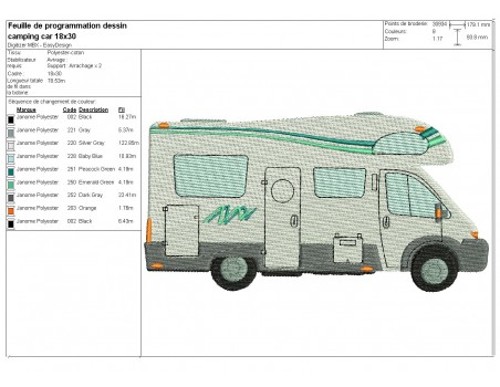 Instant dowload machine  Embroidery design  i can not camping car