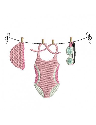 Motif de broderie machine maillot de piscine fille