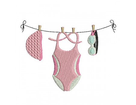 Motif de broderie machine maillot de piscine fille