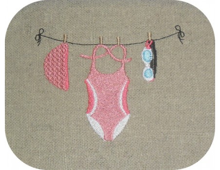 Motif de broderie machine maillot de piscine fille