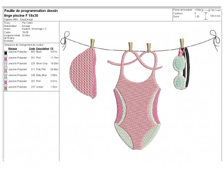 Instant download machine embroidery design swimsuit