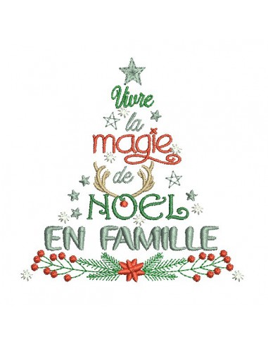 Motif de broderie machine noël en famille