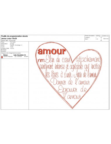 Motif De Broderie Coeur Amour