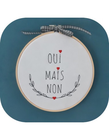 Motif de broderie machine texte OUI...