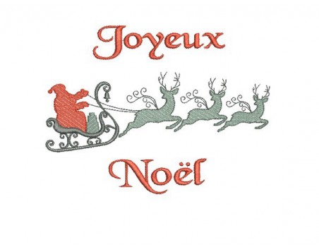 Motif de broderie traineau père noël