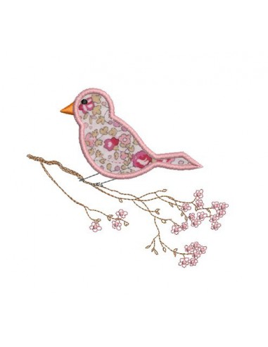 Motif de broderie oiseau sur une branche