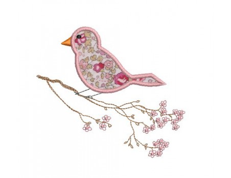 Motif de broderie oiseau sur une branche