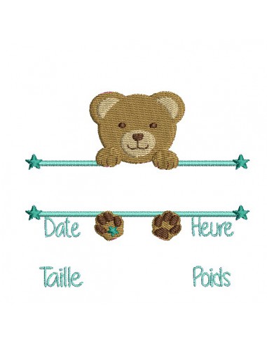 Motif de broderie machine petit ours...