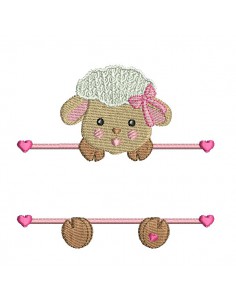 motif de broderie machine mouton prénom fille