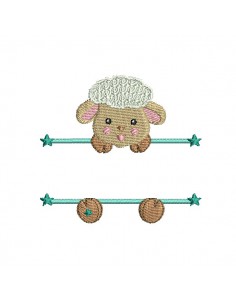 Motif broderie machine mouton prénom garçon