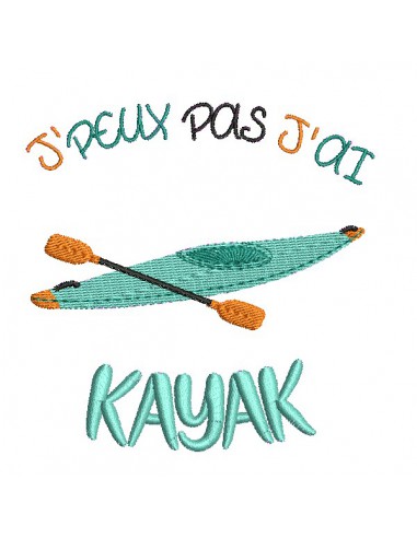 machine  Embroidery design  i can not kayak