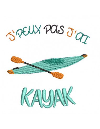 Motif de broderie machine kayak