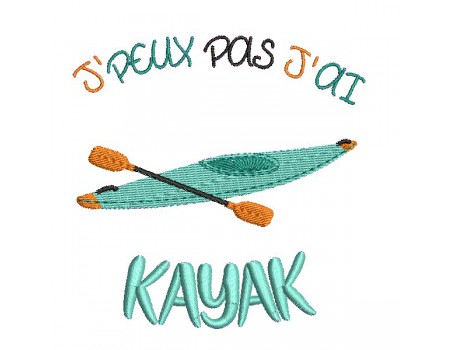 machine  Embroidery design  i can not kayak