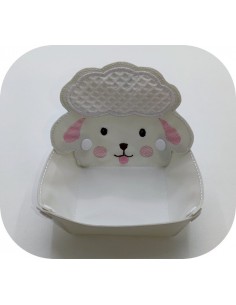 Machine embroidery design ITH sheep head box