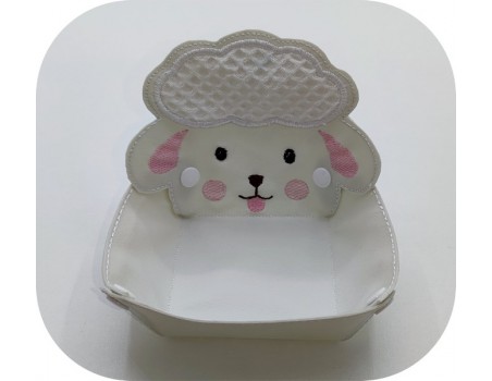 Machine embroidery design ITH sheep head box