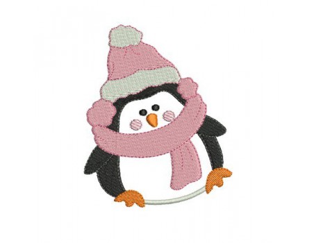 Motif de broderie machine pingouin