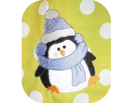 Motif de broderie machine pingouin