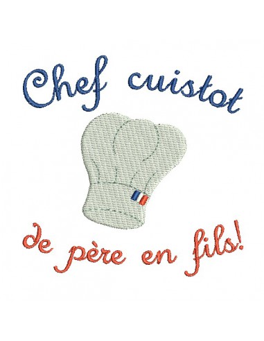 Motif de broderie machine  toque chef cuistot