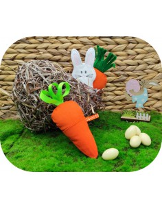 Motif de broderie machine  lapin carotte ITH