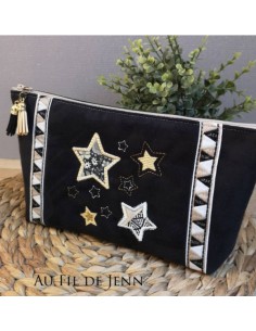 Motif de broderie machine  étoiles patchwork