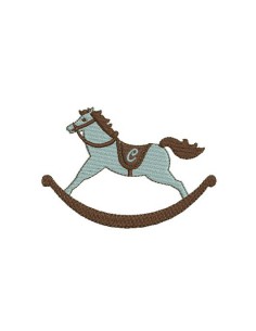 Motif de broderie cheval à bascule