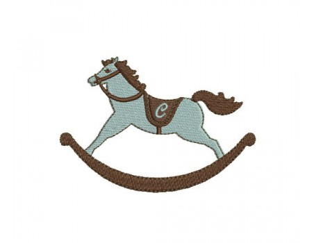 Motif de broderie cheval à bascule