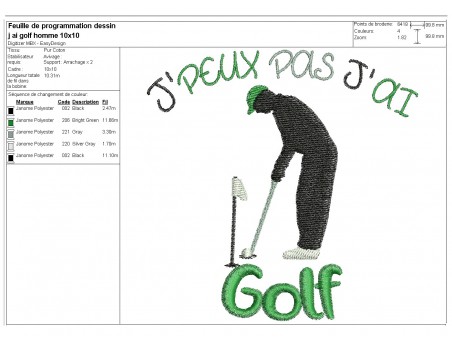 machine  Embroidery design  i can not  golf for men