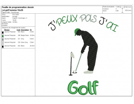 machine  Embroidery design  i can not  golf for men