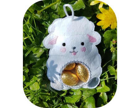 Instant download machine embroidery design candy bag sheep  embroidered ITH
