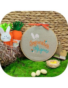 Motif de broderie machine Joyeuses Pâques
