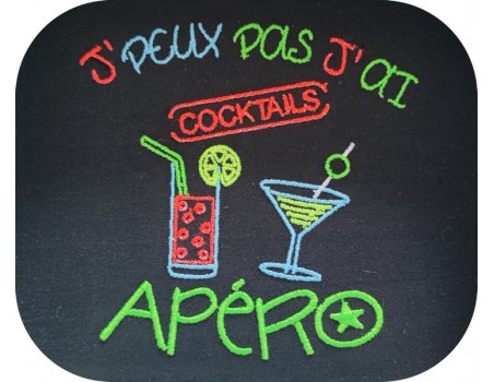 machine  Embroidery design  i can not  aperitif