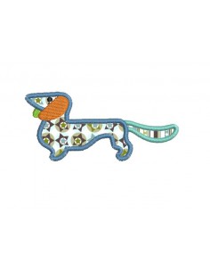 Motif de broderie  machine teckel appliqué