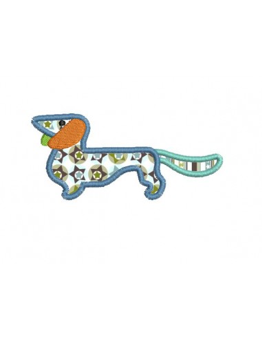 machine embroidery design applique dachshund