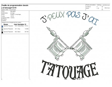machine  Embroidery design  i can not  tattoo
