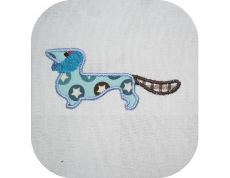 machine embroidery design applique dachshund