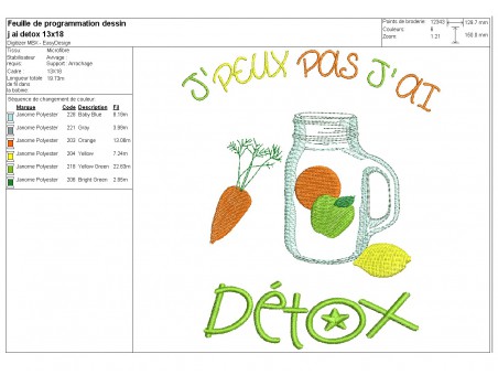 machine  Embroidery design  i can not  detox