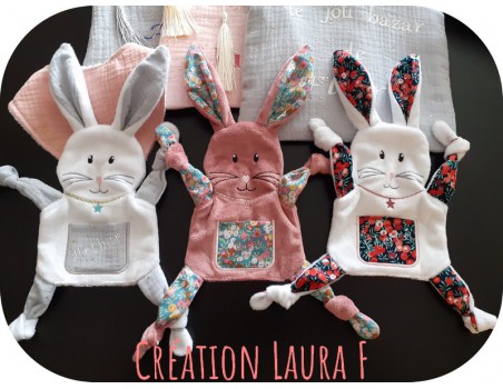 Motif de broderie machine doudou lapin ITH