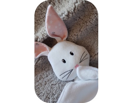 machine embroidery  design rabbit blanket head ith